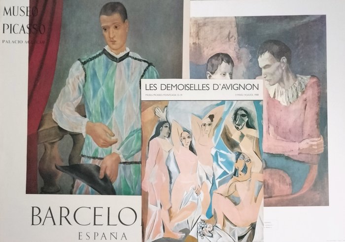 Pablo Picasso (after) - Arlequin, 1917 - Les Demoiselles d'Avignon,1907 - Acróbata y joven Arlequín - 1990. - 1990‹erne