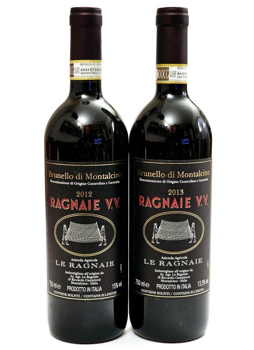 2012 & 2013 Le Ragnaie, Vecchie Vigne - Brunello di Montalcino DOCG - 2 Flaschen (0,75 l)
