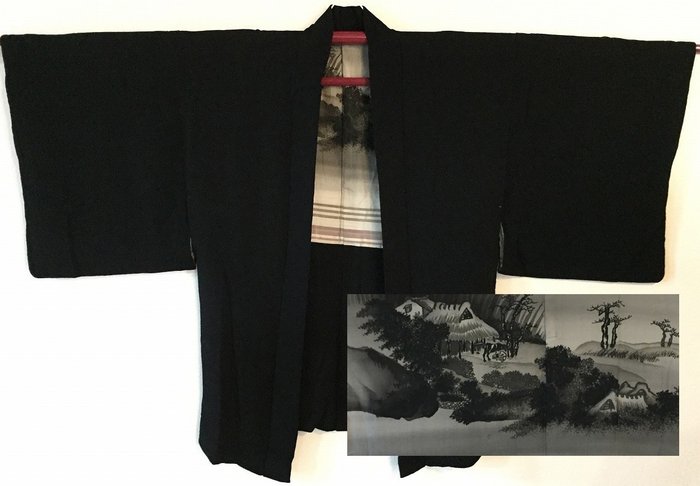 Landskab / Japansk vintage Kimono 羽織 HAURI-jakke - Silke - Japan - Showa periode - Heisei periode
