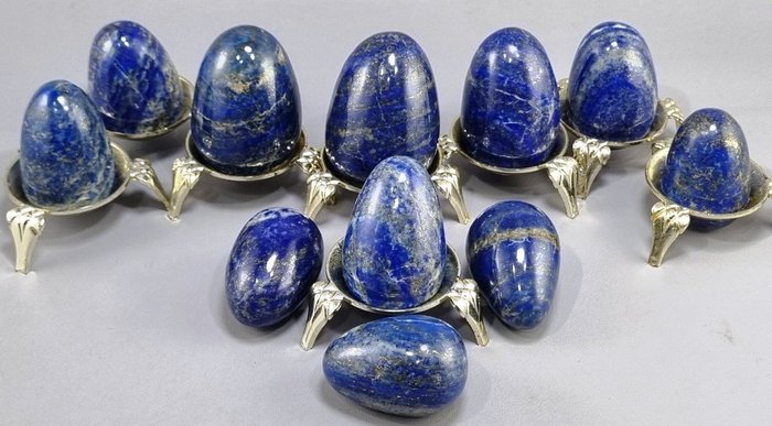 Lapis Lazuli ouă - Înălțime: 58 mm - Lățime: 42 mm- 1095 g - (11)