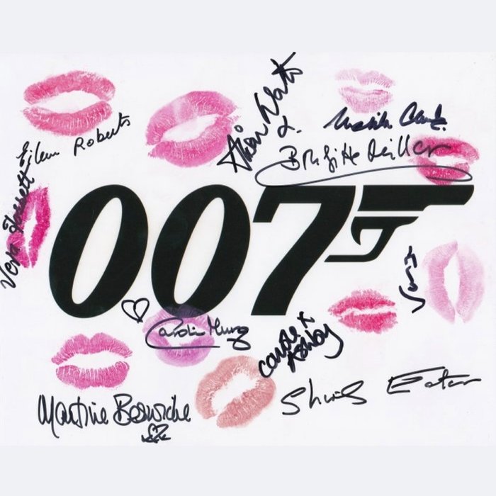 詹姆斯·邦德 - Signed and Kissed by 10 Bond Girls!