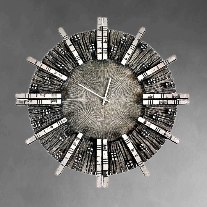 Horloge murale - horloge murale - Moderne milieu de siècle - Aluminium - 1960-1970
