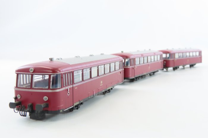 Piko H0 - 59611/52723 - Motorwagen (1) - 3-teiliges Set Schienenbus BR 798 mit 2 Anhängern, voller Sound - DB