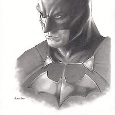 Alejandro F. Giraldo - 1 Original drawing - Batman - Portrait Batman Christian Bale - Original Artwork - 2014 Comic Art