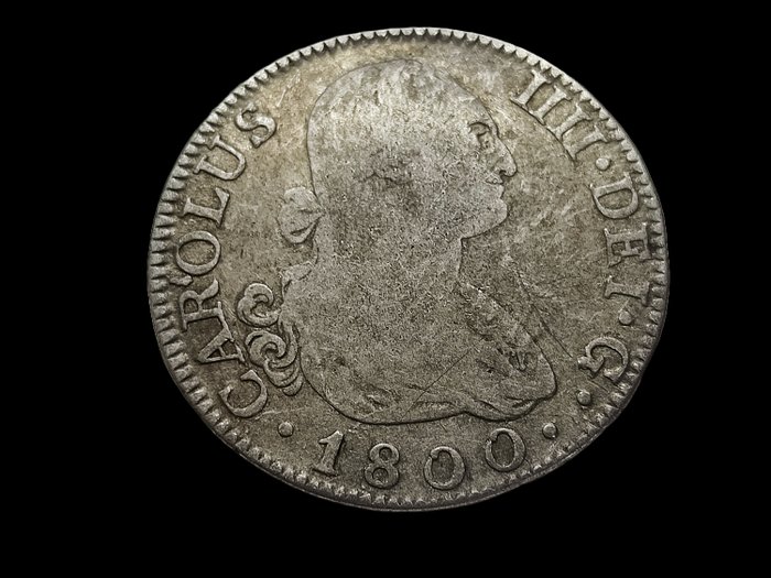 Espanja. Carlos IV (1788-1808). 2 Reales 1800 Madrid MF  (Ei pohjahintaa)