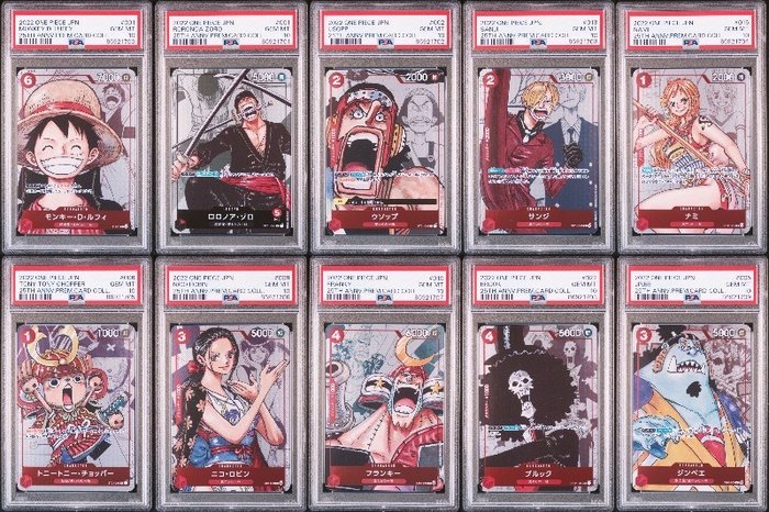 One Piece - 10 Card - One Piece - Luffy,Zoro,Nami,Usopp,Sanji,Chopper,Robin,Franky,Brook,Jinbe