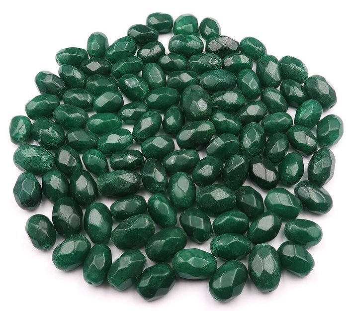 Fasetterte smaragdperler - 1095 karat Utskjæring- 219.39 g - (95)