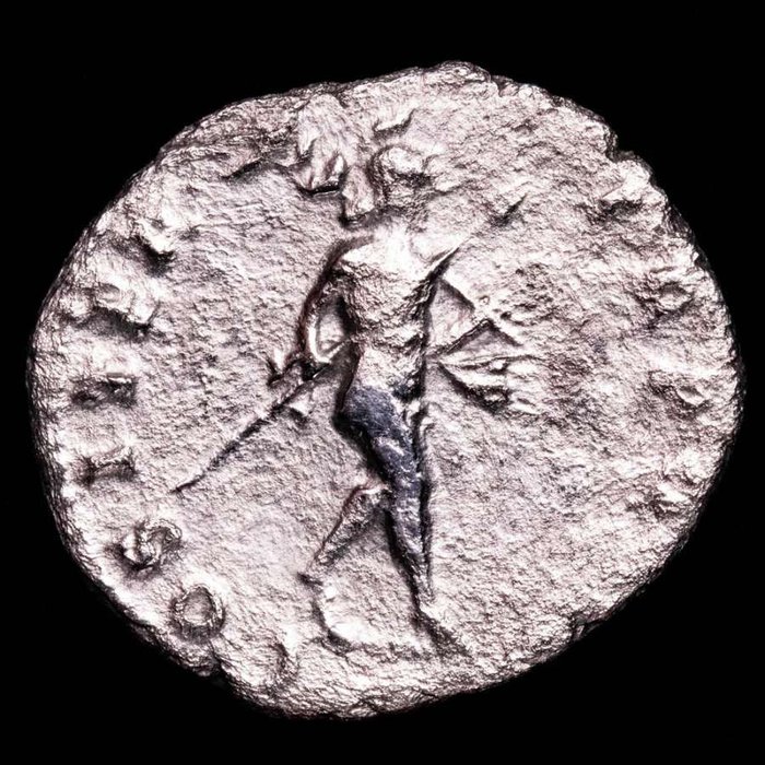 Roman Empire. Vespasian (AD 69-79). Denarius Minted in Rome, 70 A.D. COS ITER TR POT, Mars walking right, holding spear and aquila over shoulder.  (Ingen reservasjonspris)