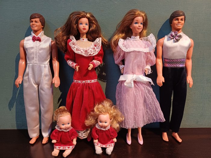Mattel  - Muñeca Barbie 6x The Heart Family & Ken - 1980-1990