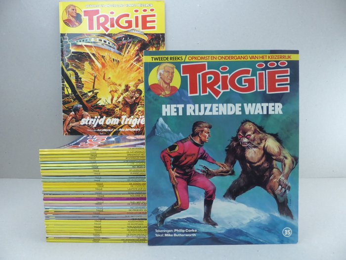 Trigië 1 t/m 35 (21x 1e druk) - Complete Oberon serie - 35 Album - Primera edición/reimpresión - 1978/1985