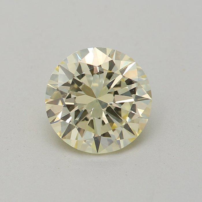 1 pcs Diamant - 1.10 ct - Rund - W-X range - light yellow - VS1