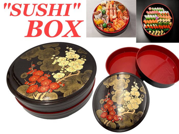 上菜 - "SUSHI" box container "Osechi" picnic lunch box - 木
