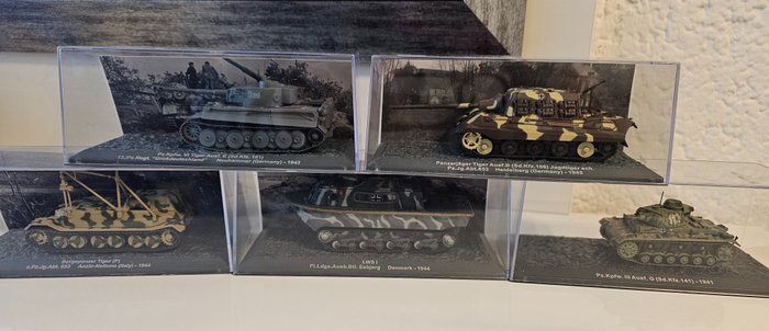 Panzer & Militärfahrzeuge von "de Agostini (Altaya)" in Original Verpackung - Speelgoed Los bestehend aus 5 Militärfahrzeugen aus dem Zweiten Weltkrieg u.a. (USSR , Germany , USA u.a.) - Europa