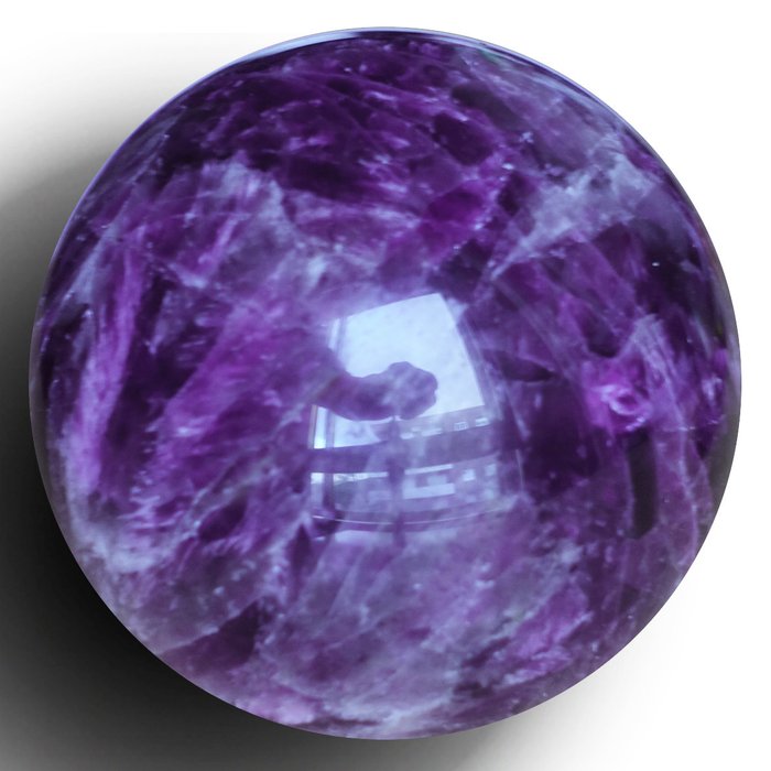 Polished Dial Violet Amethyst - Height: 75 mm - Width: 75 mm- 571 g
