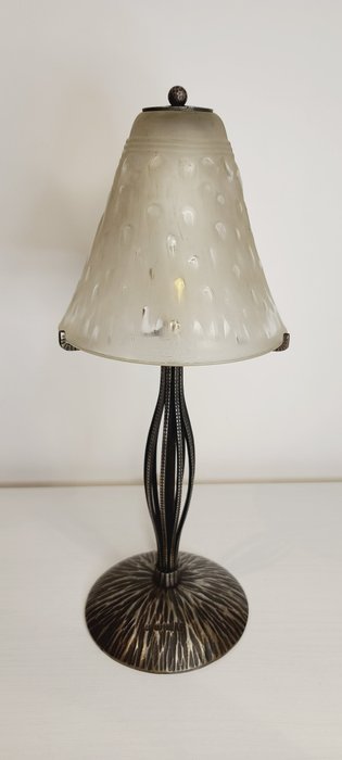 Muller Frères, Fournet Henri - Lamp - Glass, Iron (wrought)