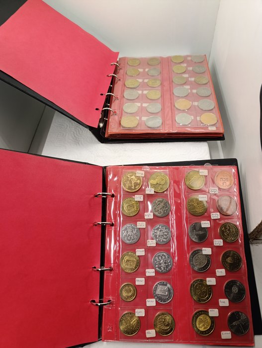法国. Collection de 256 jetons et monnaies "Ecu et Euro des Villes"