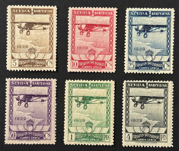 西班牙 1929 - 郵票西班牙 1929 年/完整 edifil 系列 448/453
