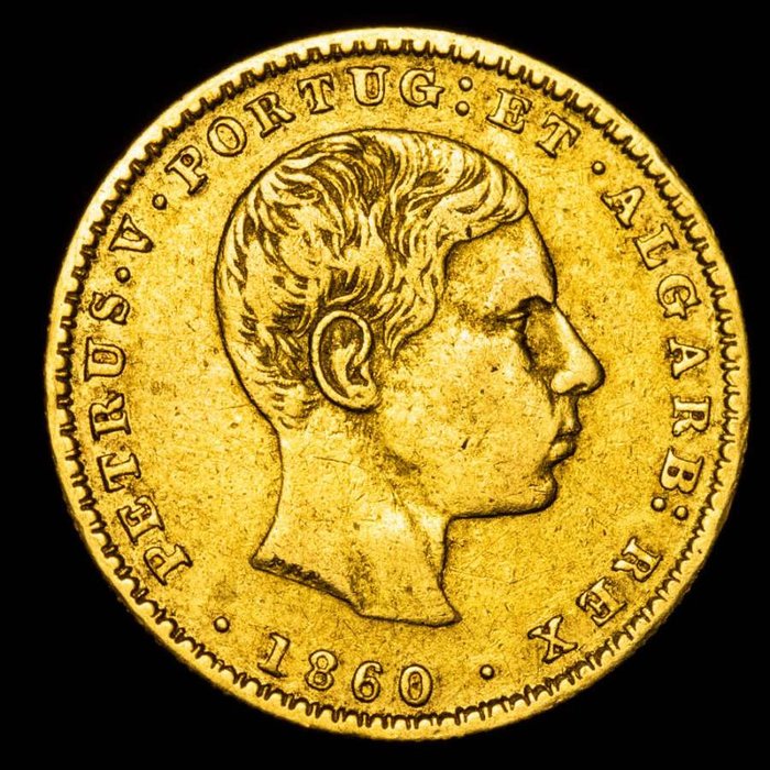 葡萄牙. D.佩德羅五世 (1853-1861). 2000 Reis 1860  (沒有保留價)