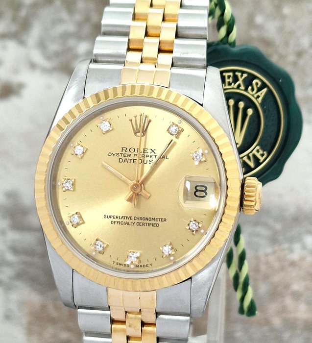 Rolex - Oyster Perpetual Datejust Diamonds - Ohne Mindestpreis - Ref. 68273 - Damen - 1980-1989