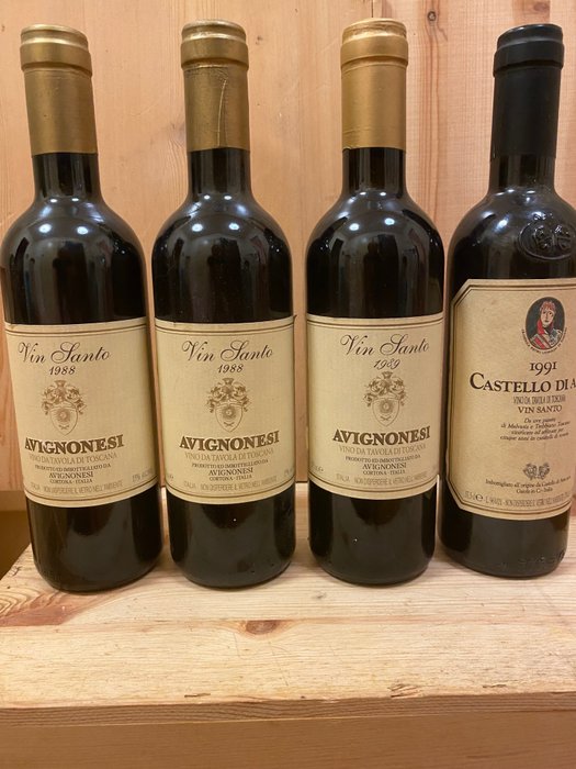 Vin Santo: 1988 x2, 1989 Avignonesi & 1991 Castello di Ama - Toskana - 4 Halbe Flasche (0,375 L)