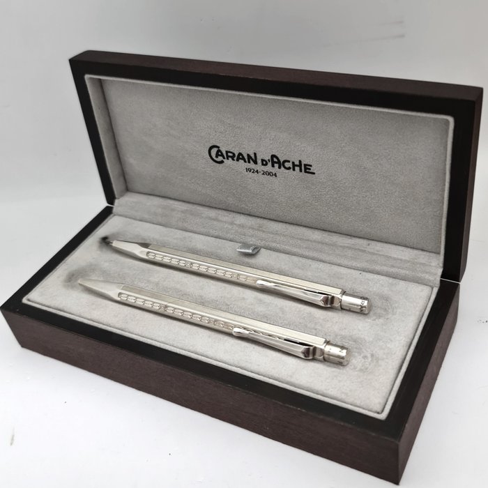 Caran d'Ache, Limited edition, numbered: 398/800, 80 years Anniversary, Sterling Mechanical Pencil and Ballpoint - 1924 / 2004 - 自动铅笔