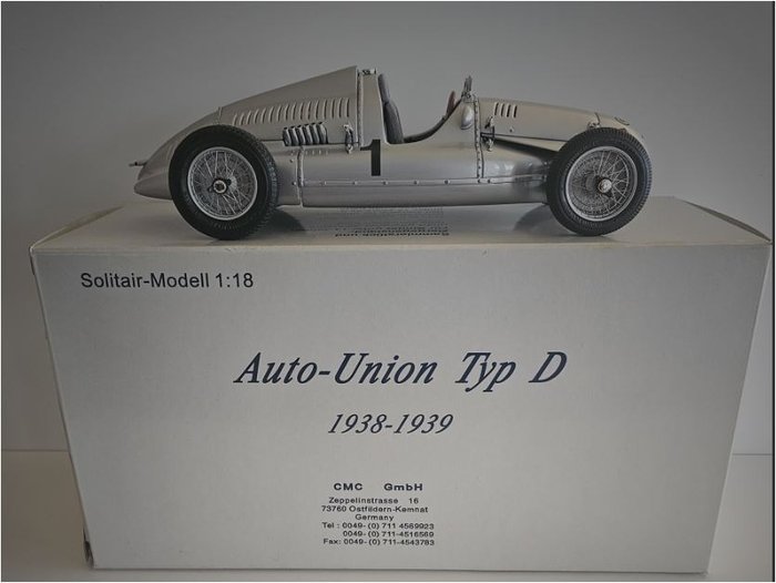 CMC 1:18 - 1 - Machetă mașină - 1938-1939 Auto Union Typ D