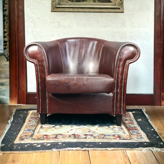 English leather clubchair - Fauteuil (1) - Leder