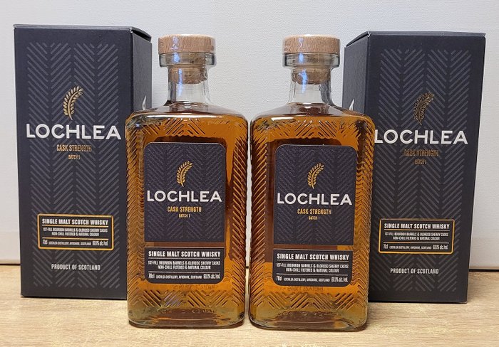Lochlea - Cask Strength Batch 1 - Original bottling  - 70cl - 2 bottles