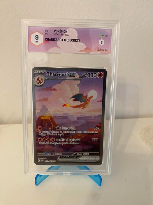 Pokémon - 1 Graded card - Charizard - Graad 9