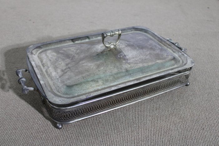 Baking dish (1) - Glass, Silver-plated