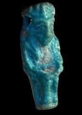 Starożytny Egipt Fajans Izyda i Horus. Hiszpańska licencja eksportowa. - 2.5 cm
