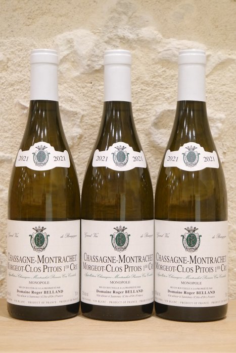 2021 Chassagne Montrachet 1° Cru "Morgeot Clos Pitois" - Roger Belland - Burgundy - 3 Bottles (0.75L)