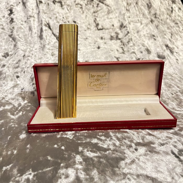 Cartier - Rare Table Lighter Cartier Gold Plated with Box - Lighter - Forgyldt -  (1)