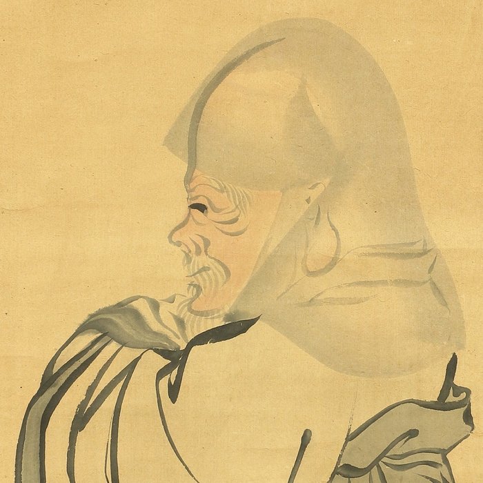 Jurojin (God of longevity) with Box - Matsumura Goshun 松村呉春 (1752-1811) - Japão - Final do período Edo  (Sem preço de reserva)