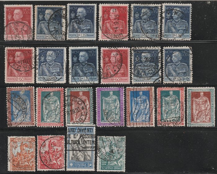 Italy 1925/1928 - 1925/28 Italy Kingdom 2 complete Giubileo series and part of the Giubileo series with rare