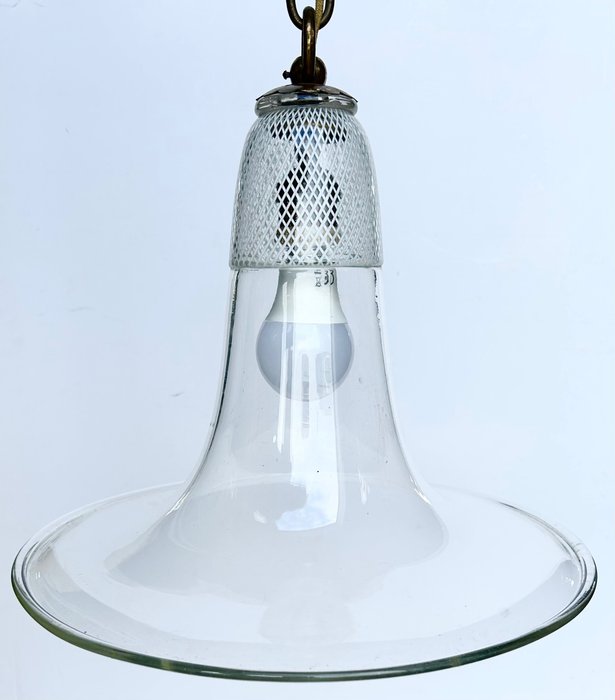 Lampe à suspendre (1) - Laiton, Verre