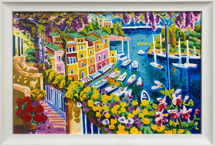 Athos Faccincani (1951) - Ammirando Portofino tra mille fiori profumati