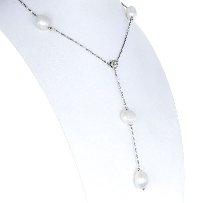 Choker necklace White gold Diamond  (Natural) 