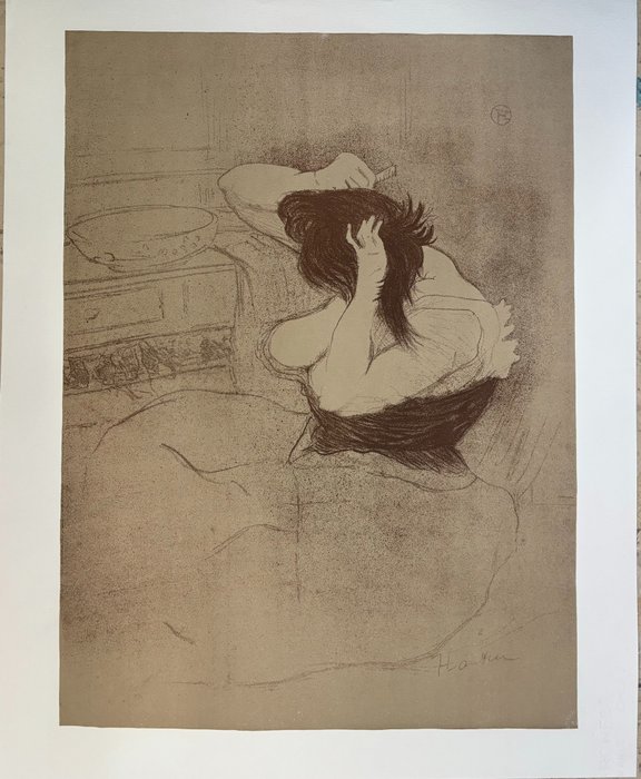 Henri De Toulouse-Lautrec (1864-1901), after - Femme se coiffant, de la série Elles 1990