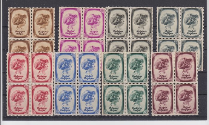 Belgien 1938 - Dynastie - OBP : 488/495 in blok van 4