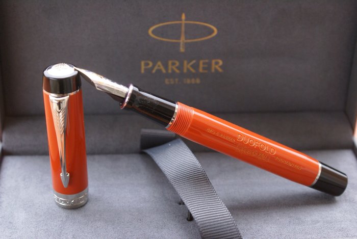 GRANDIOSE stylo plume 18 kts PARKER DUOFOLD Centennial "Special Edition" BIG RED - Fyllepenn