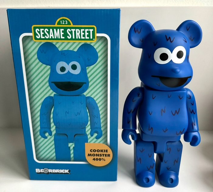 Bearbrick 400% Medicom Toy Sesame Street “Cookie The Monster” - 小雕像 - PVC