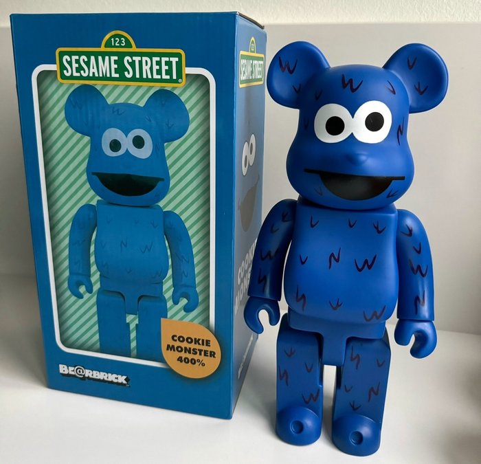 Bearbrick 400% Medicom Toy Sesame Street “Cookie The Monster” - Statuetă - PVC