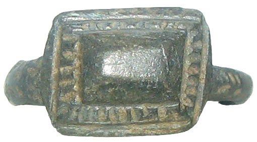 Medieval Bronce, Anillo -15 mm-siglos del 9 °al 11 ° DC Anillo