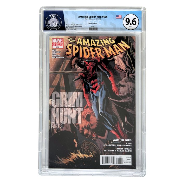 The Amazing Spider-Man #636 - graded EGC 9.6 - Variant by Checchetto - 1 Graded comic