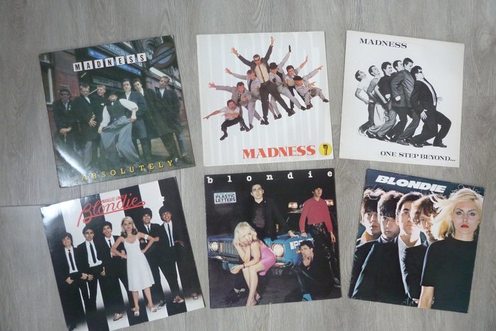 Ska & New Wave lot with  3 Blondie  &  3 Madness albums - Blondie (1st album)- Parallel Lines  -  Plastic Letters - Absolutely - One Step Beyond -  Madness 7 - Diverse titels - LP - 1978
