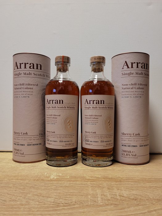 Arran - Sherry Cask - Natural Cask Strength - Original bottling  - 700ml - 2 bottles