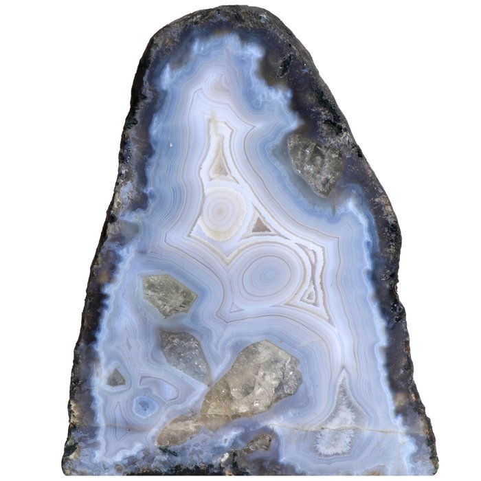 No Reserve - AA Quality - Blue Agate - 21x17x10 cm Geode- 3 kg