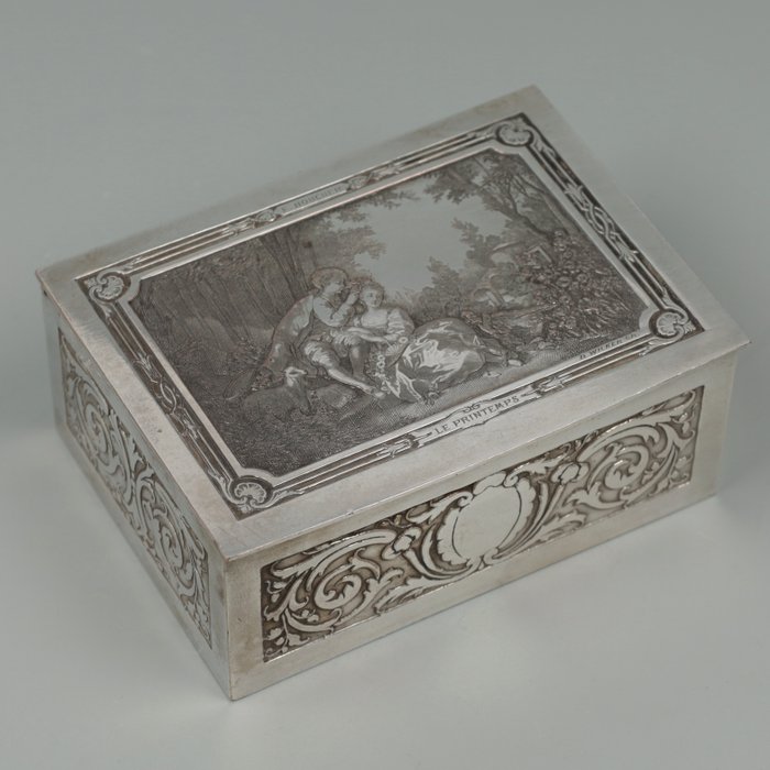 B. Wicker Gr. - naar François Boucher ''Le Printemps'' - Smyckeskrin (1) - Silverpläterad