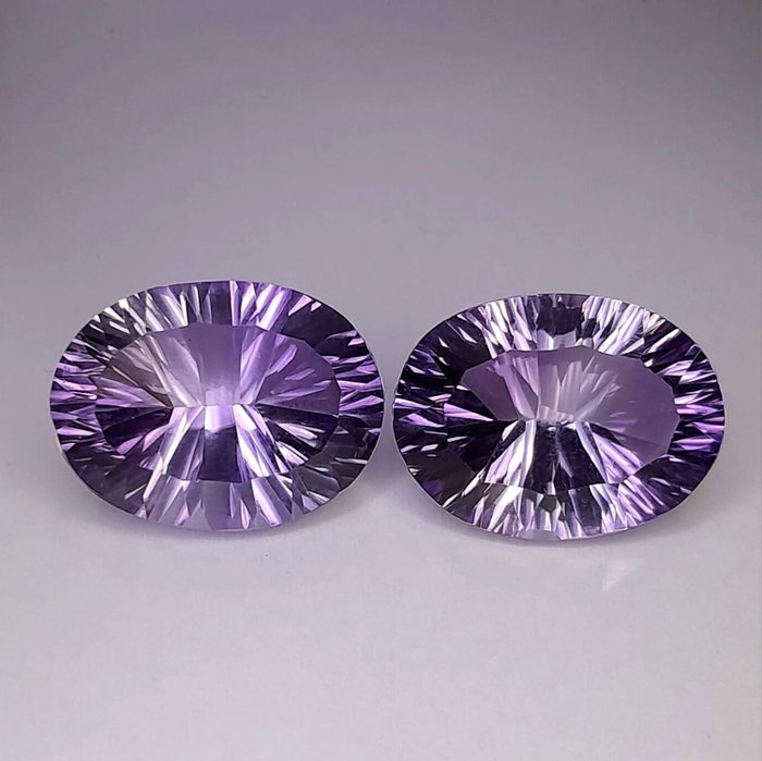 2 pcs 紫色 紫水晶 - 26.27 ct